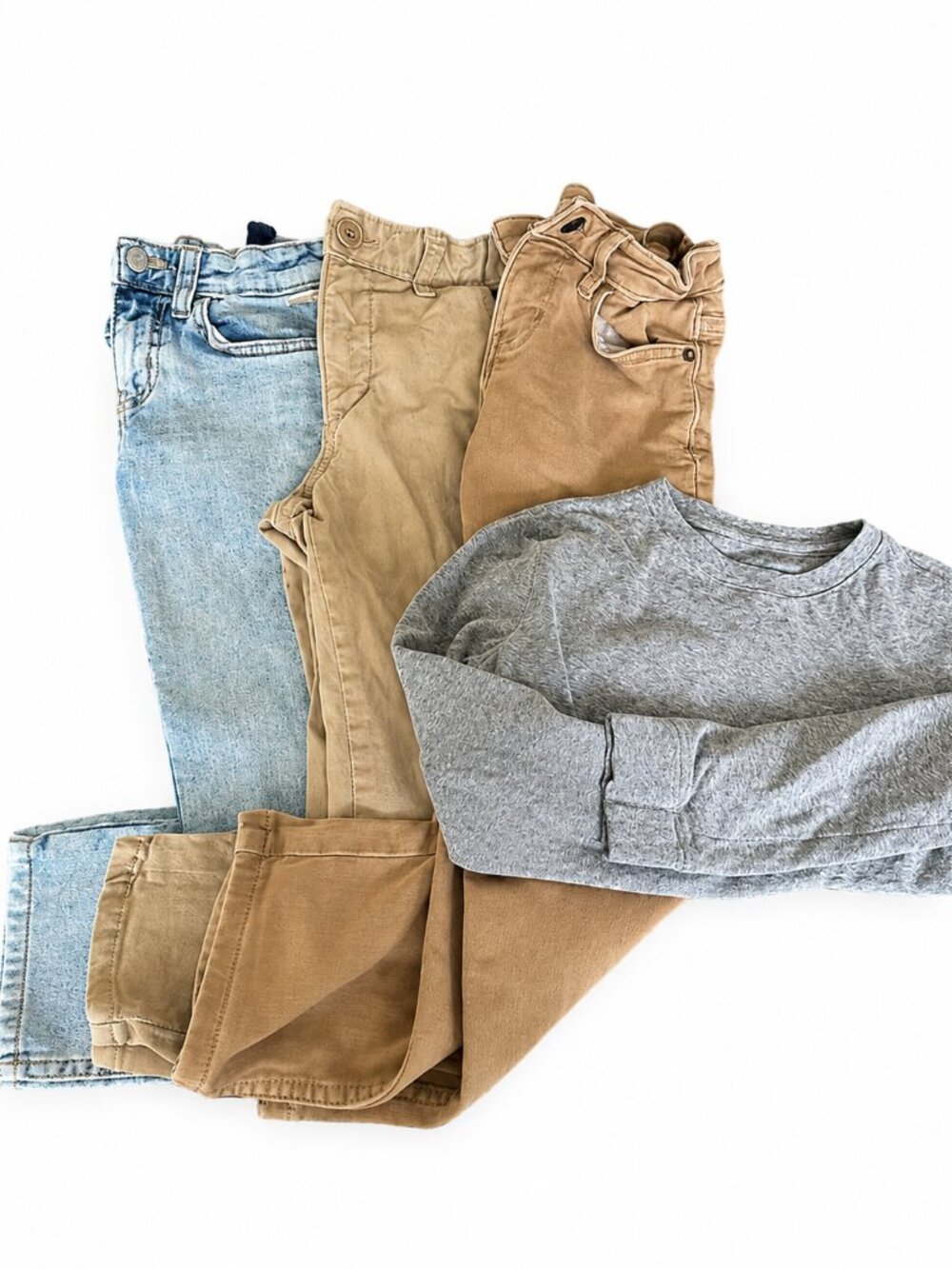 Cat & Jack Boys Pants Bundle Size 6 | Khaki Chino Pants + Light Wash Jeans